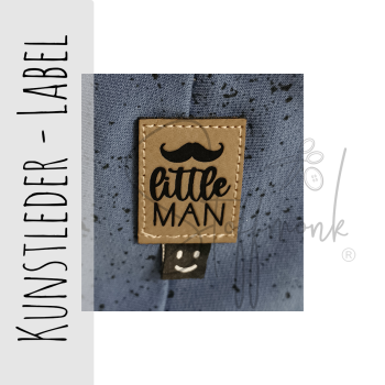 Label -  "little MAN" - ca. 3 cm x 4 cm - Kunstleder ++ Farbauswahl ++